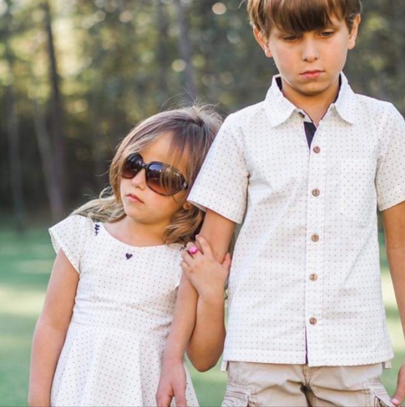 Well Dressed Wolf Mini Dots Collection Button Up Off White Dots Size 12Y - Picture 8 of 8